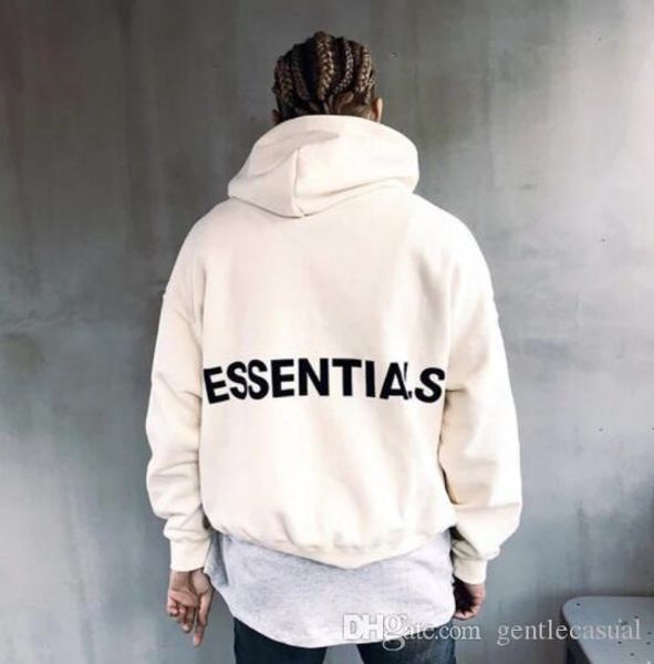 

essentials с капюшоном толстовки мужские женская мода марка streetwear пуловер кофты сыпучие вог марка толстовки lovers верхняя одежда, Black