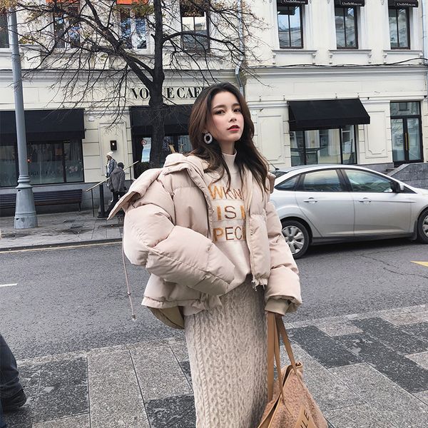 

2018 winter new khaki coat fashion korean loose thicken cotton clothes mx18d8214, Black
