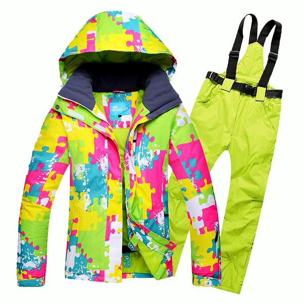 

women ski suit outdoor winter warm windproof waterproof sport snow clothing snowboard skiing jacket pants set female