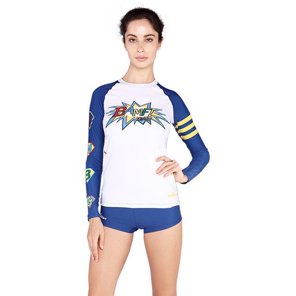 

2020 new rush guards long sleeve tshirt shorts for women upf 50+ sun protection swimwear female rushguard vy002