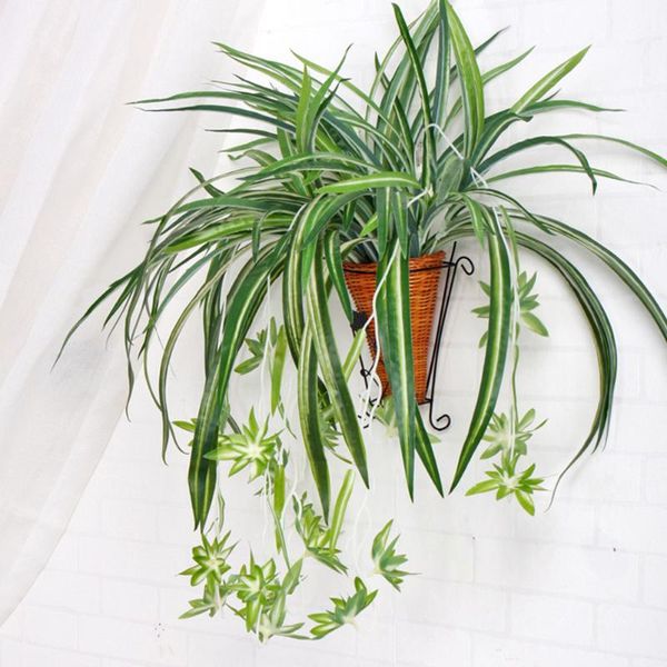 

decorative flowers & wreaths 2pcs artificial wall indoor outside hanging ferns simulation climbing plants flower fake basket decor grass tra
