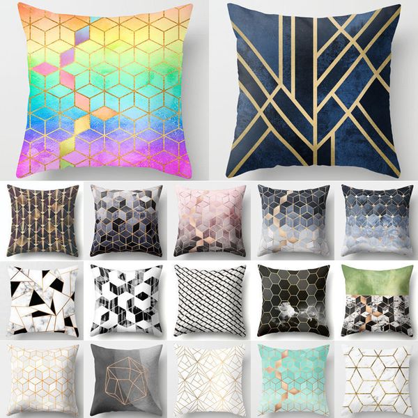 

gold marble геометрическая диван декоративные подушки крышки подушки наволочки полиэстер 45 * 45 подушка home decor pillowcover 40507