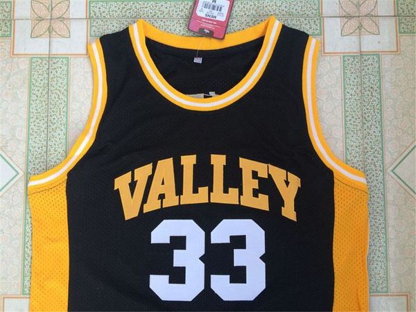 

high school valley #33 larry bird basketball jerseys - black