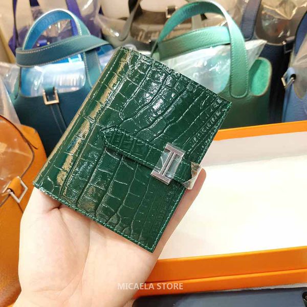 

micaela designer luxury wallet handbags purses short card holder crocodile cow leather designer women wallet purse money clip portefeuille, Red;black