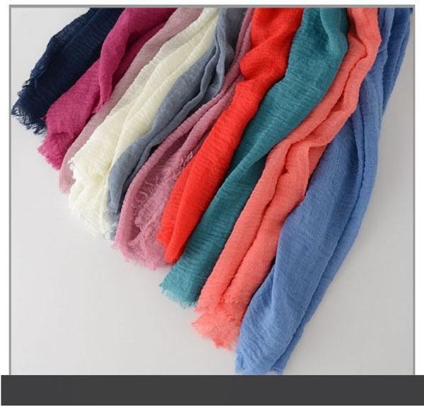

r scarf: high-quality fashionable cotton and hemp scarves, luxury thin and light plain scarves for women, Blue;gray
