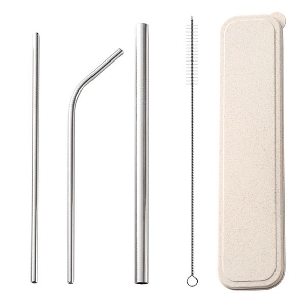 

4pcs / set стро многоразовый 304 нержавеющая сталь питьевой пузырь чай соломы металл солома для смузи тапиоки жемчуг milk