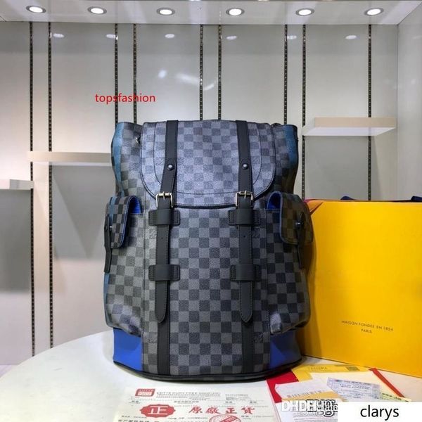 

no.1louisvuitt new n41379 backpack chriser blue pm damier graphite mens fs mint size:41 x 47 x 13cm