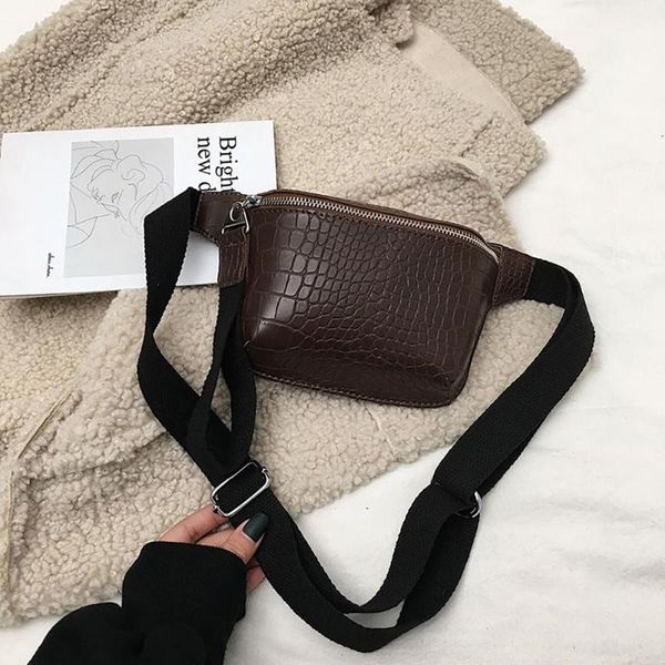 

pinshang women retro style stone grain casual satchel simple waist bag