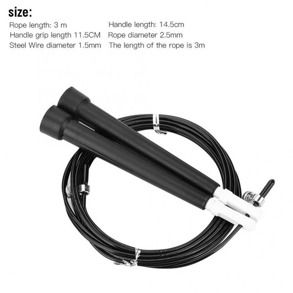 

3m jump skipping ropes cable steel adjustable fast speed steel wire plastic handle jump ropes crossfit training sports exercises