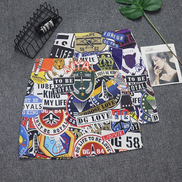 

graffiti print gothic skirt cartoon comic women skirt ulzzang street wear hippy skirts for ladies womens 2019 summer short saia, Black;gray
