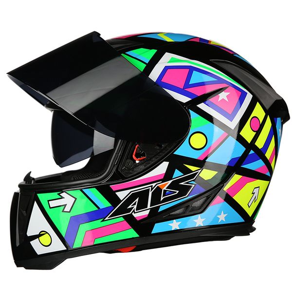 

шлем мотоцикла double lens защитный шлем езда анфас шлем motocroos байкер мото мотоцикл скутер езда #