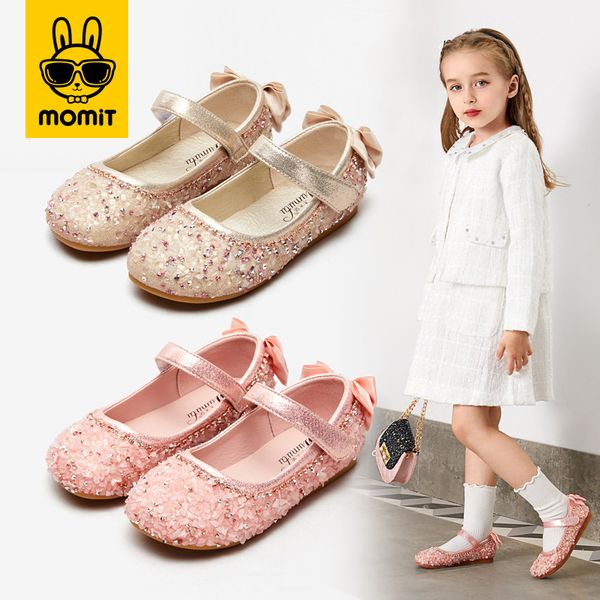 

momit kids shoes for girls 2020 new little girl soft-soled children korean version of crystal bean single-shoe girl' shoes, Black;grey