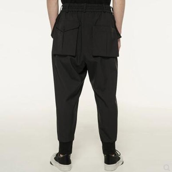 

27-44 2020 new men clothing fashion haren pants women collection pants leisure loose trousers hairstylist plus size costumes, Black