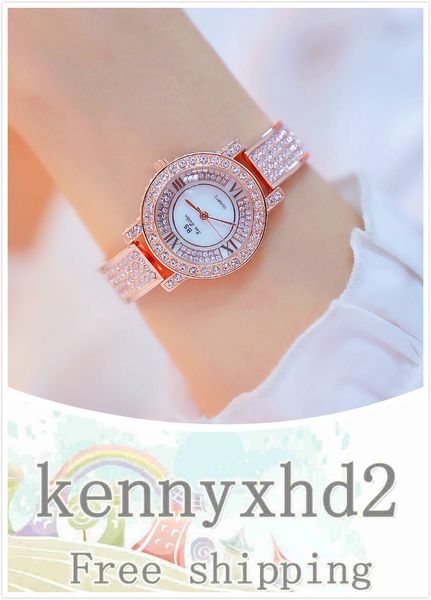 

new watch chain full diamond female watch fa1080 roman characters, Slivery;brown