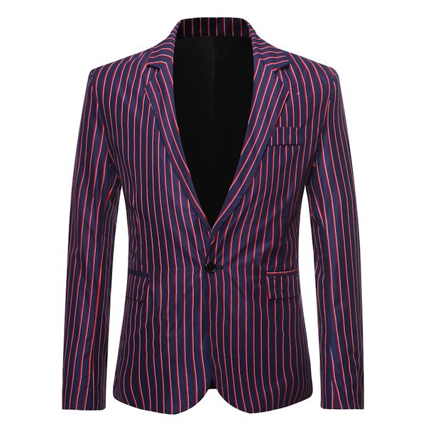 

fashion striped business casual suit blazer men 2019 brand slim fit mens blazer jacket party wedding groom tuxedo blazers hombre, White;black