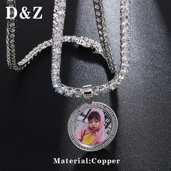 

d&z hip hop bling + cz round custom made p pendant necklace for family baby memorable love gift, Silver