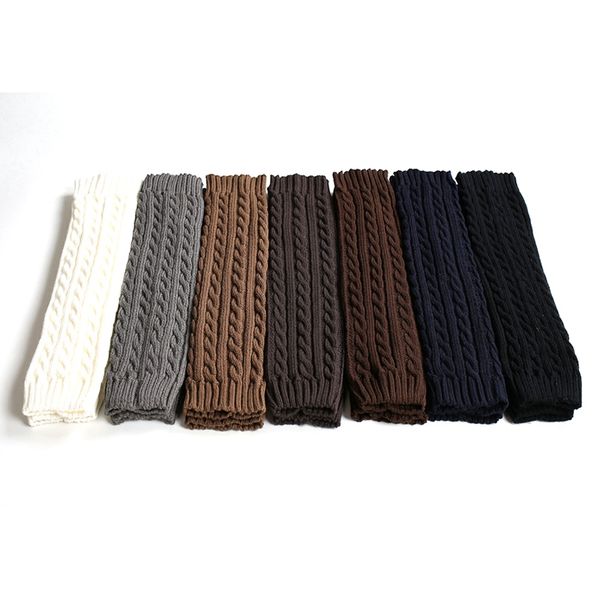 

women sport yoga socks warm knee high winter knit solid crochet leg warmer socks warm boot cuffs long, Black