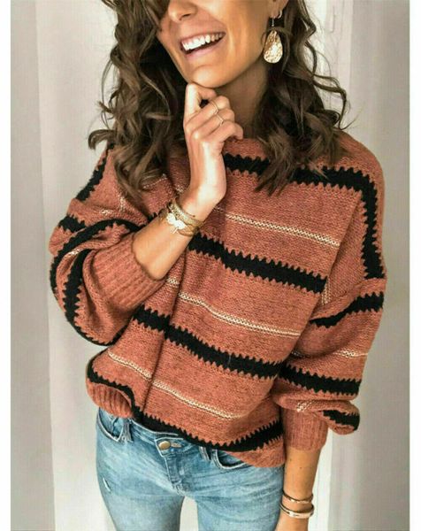 

women v neck long sleeve color block sweater loose knitted pullover jumper, White;black