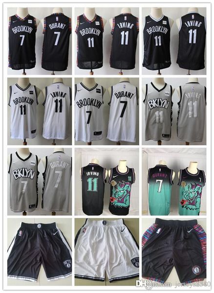 

Мужская Brooklyn Nets Throwback Jersey Kyrie Kevin 7 Durant 11 Irving баскетбольные шорты баскетбольная Майка blqck темно-белый