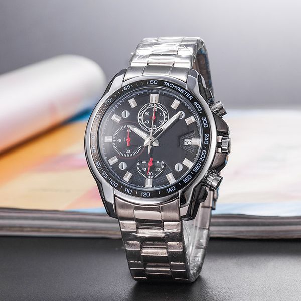 

2020 new designer watches small needle run seconds mens superior quality wrist watch brand strap luxury fashion men quartz watches, Slivery;brown