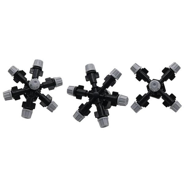 

360 degree atomization multi-way grey nozzle misting fog sprinklers garden irrigation agriculture watering cooling sprayer 20set