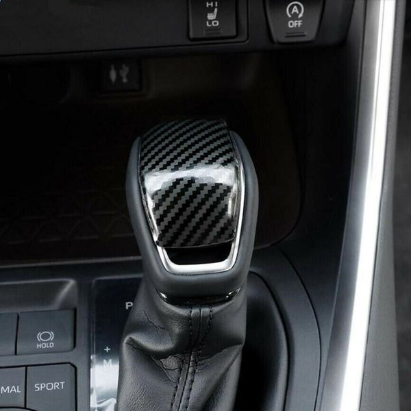 

carbon fiber look gear shift knob cover trim for 2019 2020 rav4