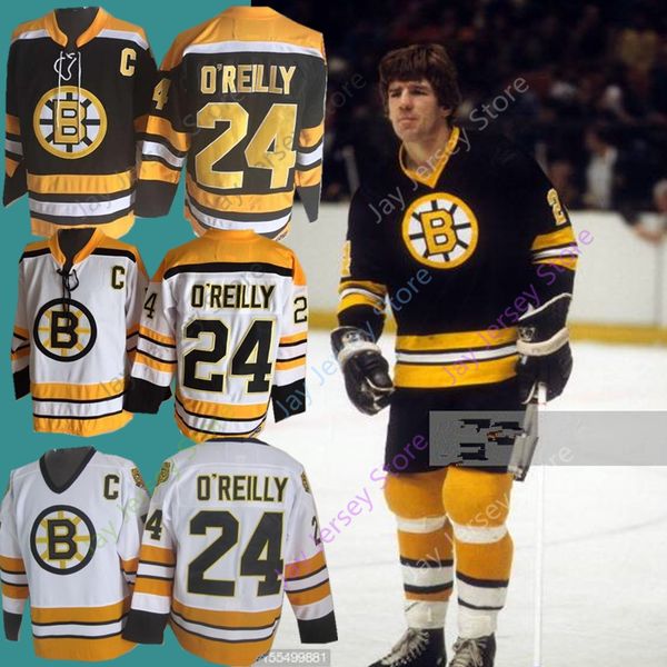 

Terry O'Reilly Jersey O Reilly OReilly Ice Hockey Boston Bruins Jerseys Black White Home Away CCM Vintage Cheap