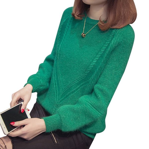 

2020 autumn winter women long sleeve loose pullovers sweaters jumper knitwear outerwear korean female o neck warm sweaters, White;black