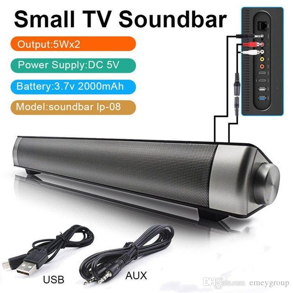 

lp-08 bluetooth speaker soundbar stereo surround wireless sound slim subwoofer hifi speakers computer lappc tablet