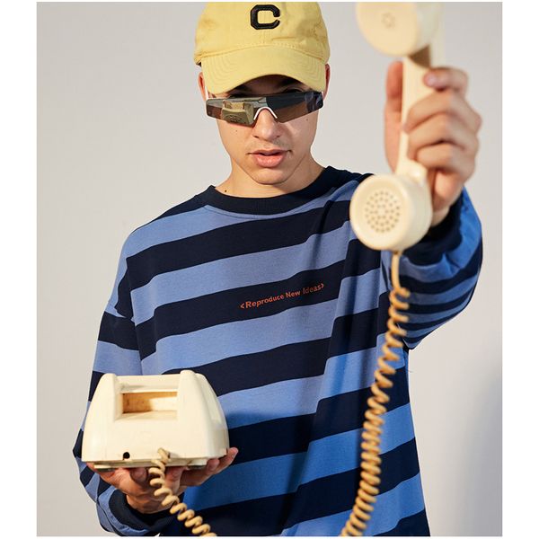 

brand sweater for mens designer oversize striped round neck shirt coat mens luxury hoodies 4 colors asian size, Black