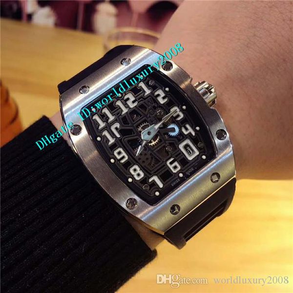 

Swi brand 67 01 extra flat men watch bru hed tainle teel automatic apphire arabic numeral black rubber trap ilver wri twatch
