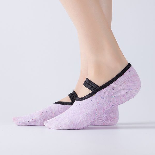 

wholesale-new round bandage yoga socks ladies ballet dancing socks, Black