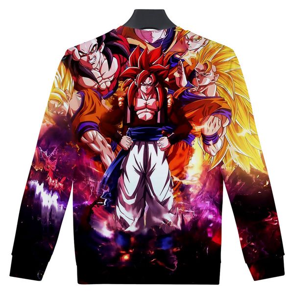

3d seven japanese tubocapsicum dragonpearl herb dragon ball round neck pullover sweater nothing wrinkle nothing sense of glue, Black