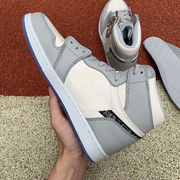 

authentic quality jumpman 1 grey black-sail shattered backboard fearless unc to chicago bred men basketball shoes sneakers with box