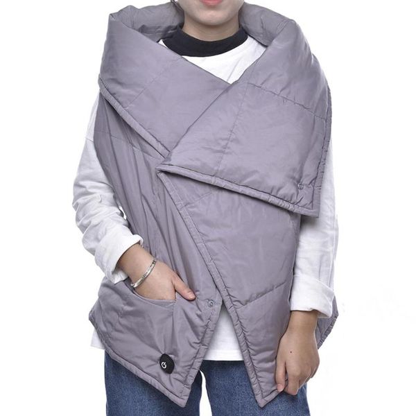 

multifunctional usb heating jacket electric heating vest blanket graphene warm shawl electric thermal mat clothing, Black