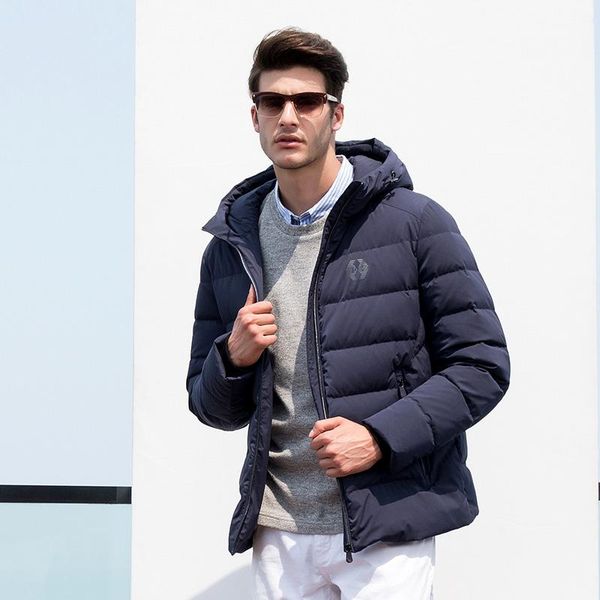 

tanboer мужская пуховик водонепроницаемый утка пуховик зимнее пальто пухлые легкие зимние куртки сохраняя тепло ta18339, Black