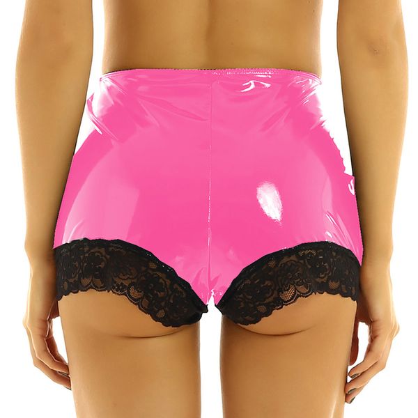 12 cores molhado olhar elástico cintura quente calças mulheres lace borda retalhos mini shorts sexy dancing clubwear novidade bodycon shorts