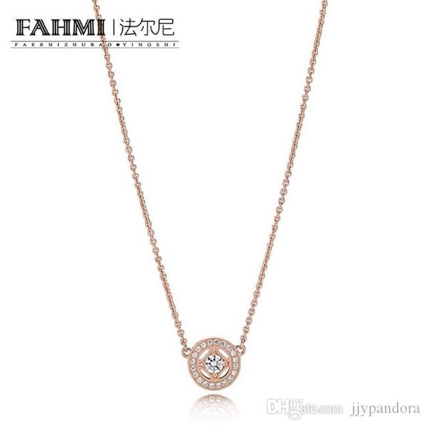 

fahmi 100% 925 sterling silver original personality romantic 380523cz rose vintage allure necklace wedding women gift jewelry