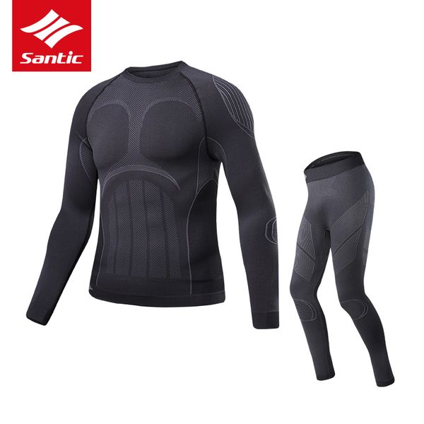 

2018 new men winter thermal cycling underwear sets thicken seamless warmth mtb road bike riding running outdoor sports jersey, Black;red