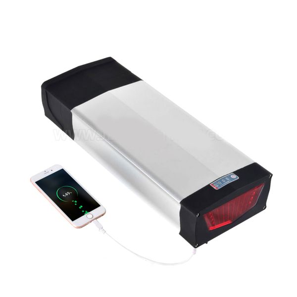 

with taillights and 5v usb socket li ion batteries pack 48v 20ah for 500w to 1200w motor with charger