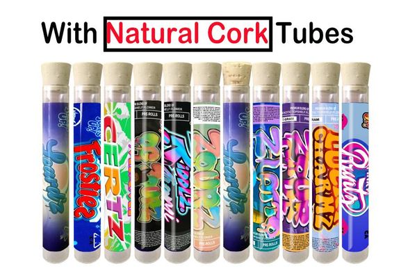 

18*120mm joke's up natural cork glass tube pre-rolls packaging boxes 1 gram preroll pre-roll tube dankwoods pre rolls battery storage