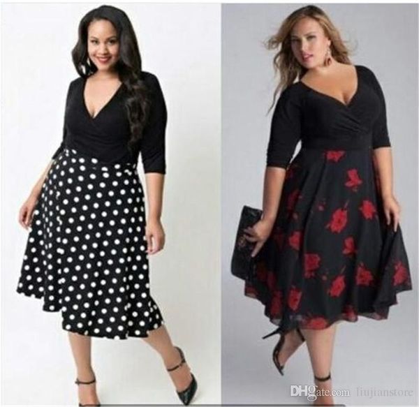 

5xl женщины цветочной printed платье sexy v шея bodycon платье модельеры с длинным рукавом платье обшитых панелей, Black;gray