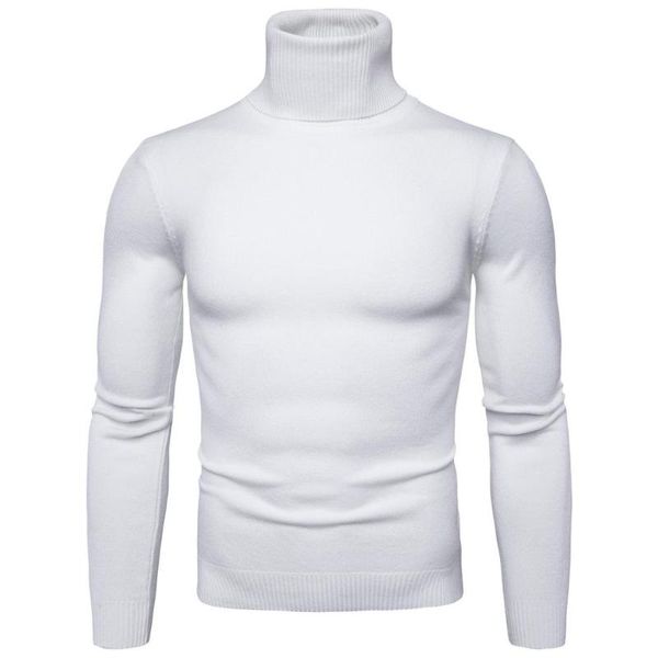 

men's sweaters long sleeve sweater man style slim knitted white high neck, White;black