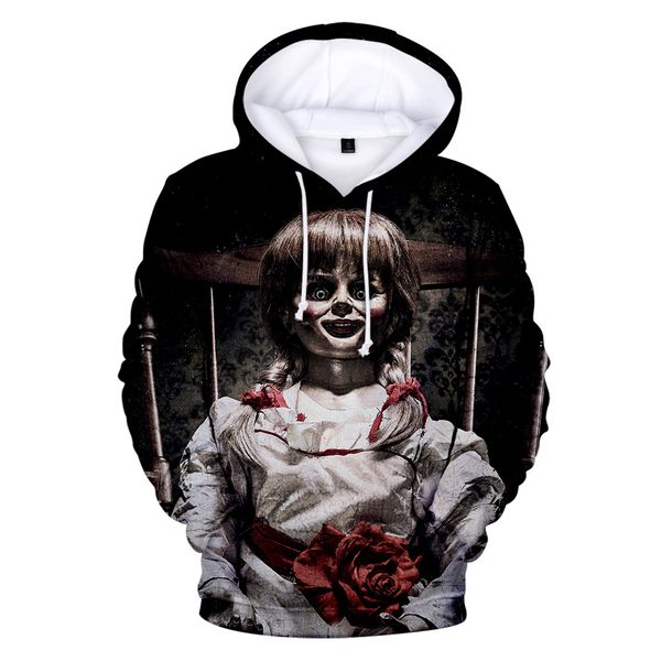 

3d annabelle hoodies men sweatshirts fashion women print 3d hoodies pullovers autumn sweatshirts horror movie annabelle, Black