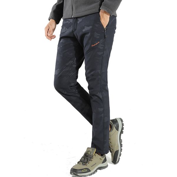 

зима мужчины пешие прогулки брюки спорт на открытом воздухе треккинг флис softshell брюки водонепроницаемый ветрозащитный тепловой кемпинг в