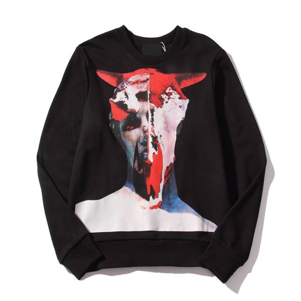 

selling mens stylist hoodies sweatshirts 19fw fashion men women pattern printed hoodies hip hop oversize sweatshirts size s-xl, Black