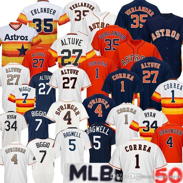 

alex 2Â bregman jersey 34 ryan 7 biggio 1 carlos correa 4 george springer 27 altuve baseball jersey, Blue;black