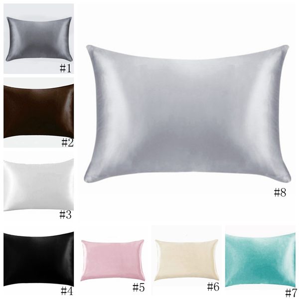 20 26 Inch Silk Satin Pillowcase Home Multicolor Ice Silk Pillow