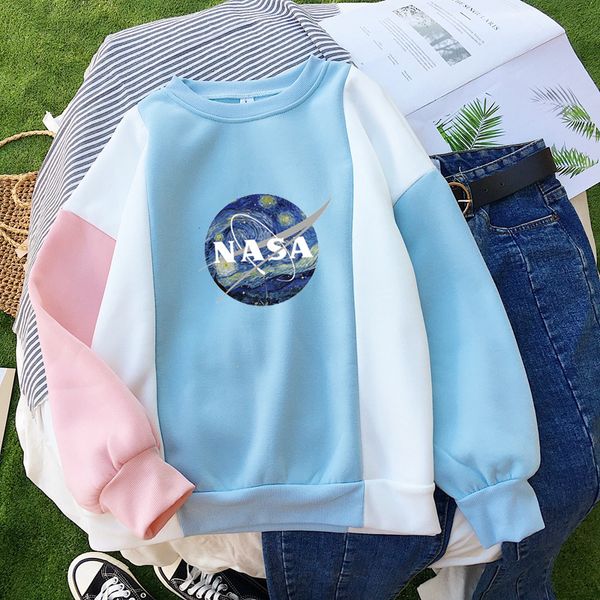 

women two tone plain slim fit hoodies sweatshirt new fashion loose fit blue colorsweatshirt for women ypf360, Black