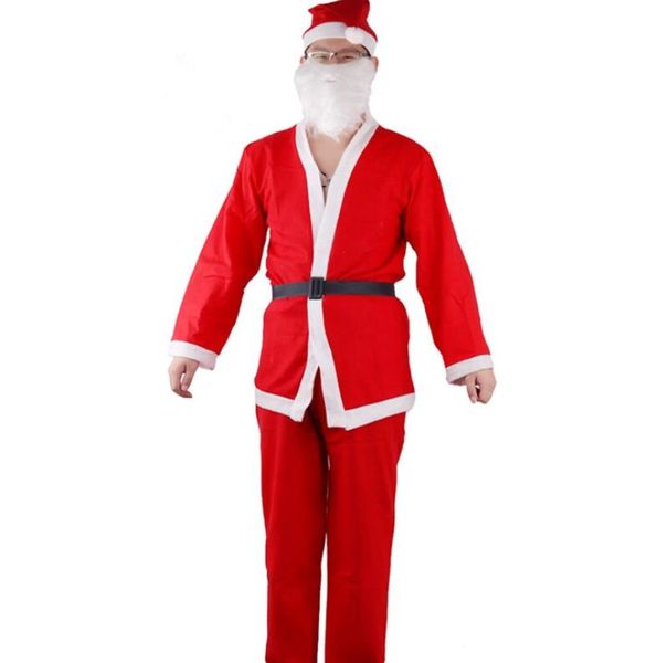 Adulto Papai Noel Roupas Set Plush Natal Homens Traje de Natal Chapéu de Urso Conjuntos de Cinto de Xmas Cosplay Roupas Decorações GGA2530